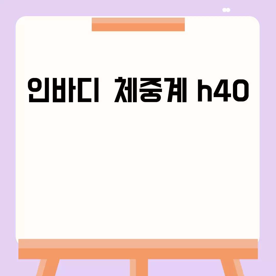 인바디 체중계 h40 완벽 가이드